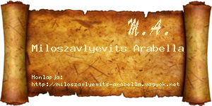 Miloszavlyevits Arabella névjegykártya